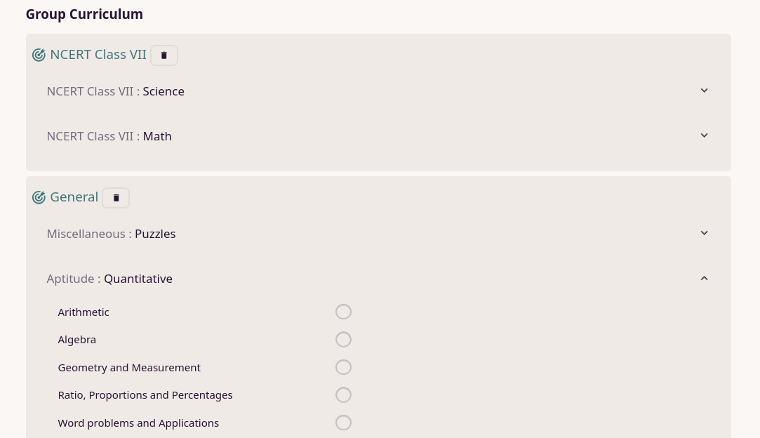 Group Goals Screenshot